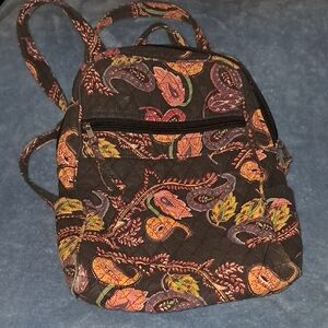 Black and Purple Backpack with Bohemian Flair